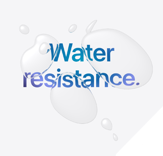 Résistance à l’eau. Renvoi aux mentions légales.