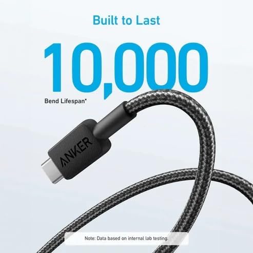 Anker 322 USB-A to USB-C Braided Cable, 6ft/1.8 m, Black