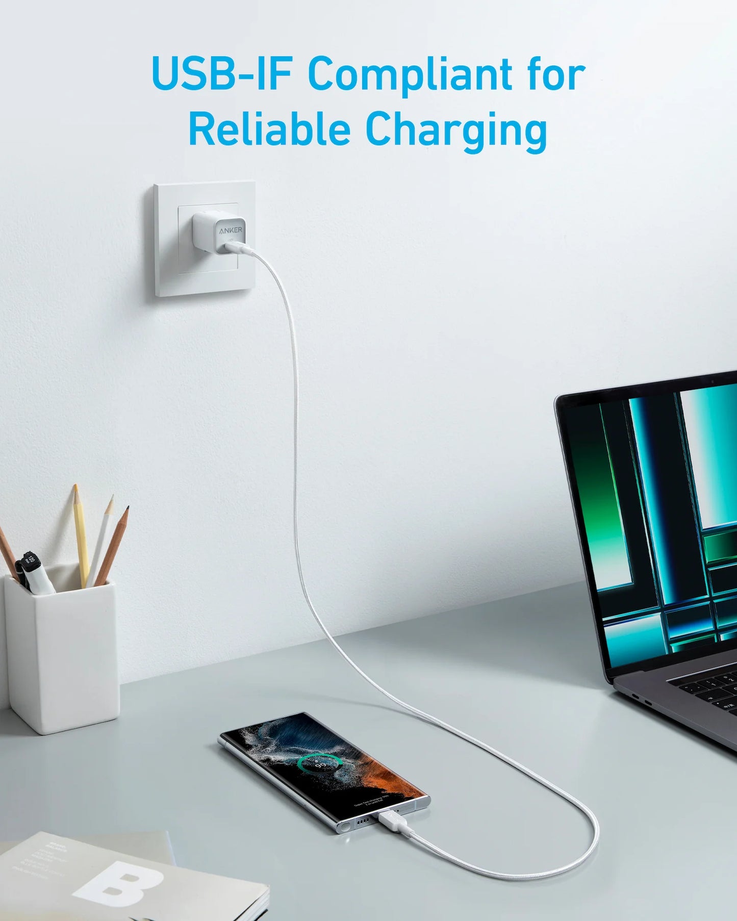 Anker 322 PowerLine USB C to USB C Braided 1m 60W Cable