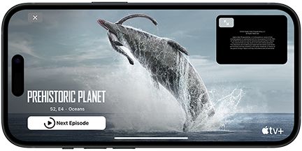 iPhone 15 diffusant la série Apple TV+ Hijack