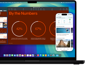 Démonstration du Miroitage d'iPhone, avec l'affichage de l'iPhone montré dans l'écran du MacBook Pro
