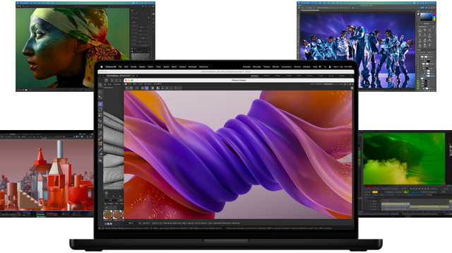 Une variété de contenu d'écran coloré suggérant la performance puissante des applications