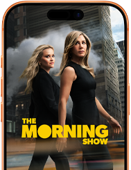 Écran d’un iPhone 17 Pro affichant la série Apple TV+ The Morning Show.