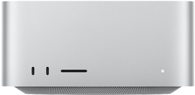 Front view of two USB-C ports on Mac Studio and an SDXC card reader port