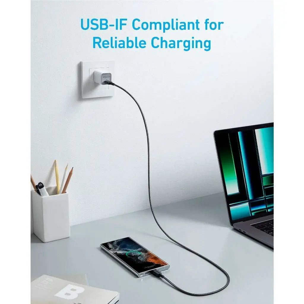 Anker 322 PowerLine USB C to USB C Braided 1m 60W Cable