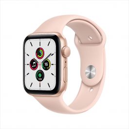 Apple Watch SE GPS Bo tier en aluminium or de 44 mm Bracelet Sport rose des sables Regular