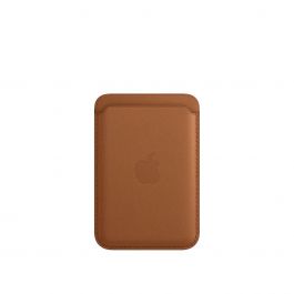 Porte-cartes en cuir avec MagSafe pour iPhone - Havane