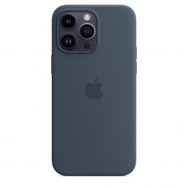 Coque en silicone avec MagSafe pour iPhone 14 Pro Max - Bleu orage