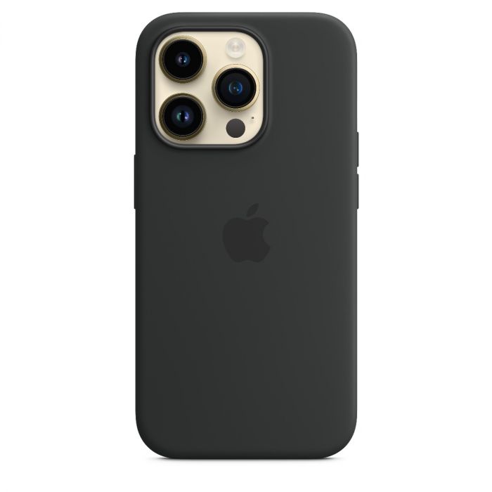 Coque en silicone avec MagSafe pour iPhone 14 Pro - Minuit