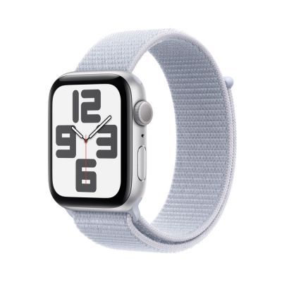 Apple Watch SE GPS 44mm Silver Aluminium Case with Blue Cloud Sport Loop