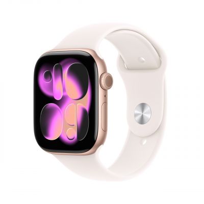 MEU04AF/A|Apple Watch Series 11 GPS 42mm Rose Gold Aluminium Case with Light Blush Sport Band - S/M